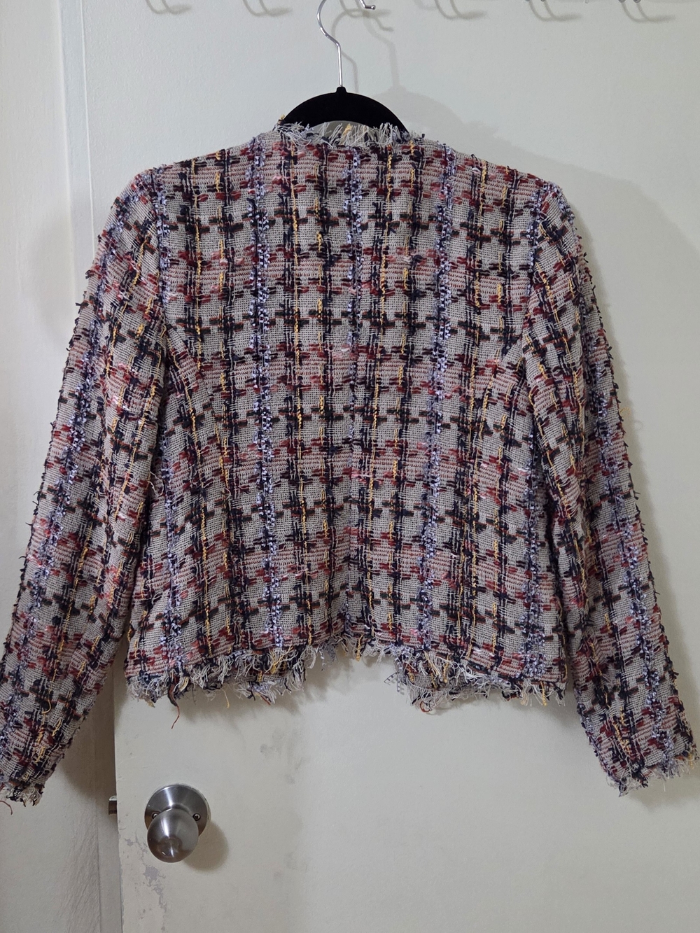 Halogen Multi-Color Tweed Frayed Edge Jacket - Picture 3 of 3